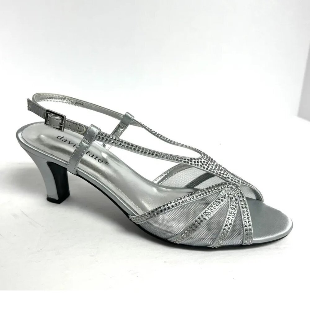 David Tate Refined Sandal Silver Size Womens 6.5 M
